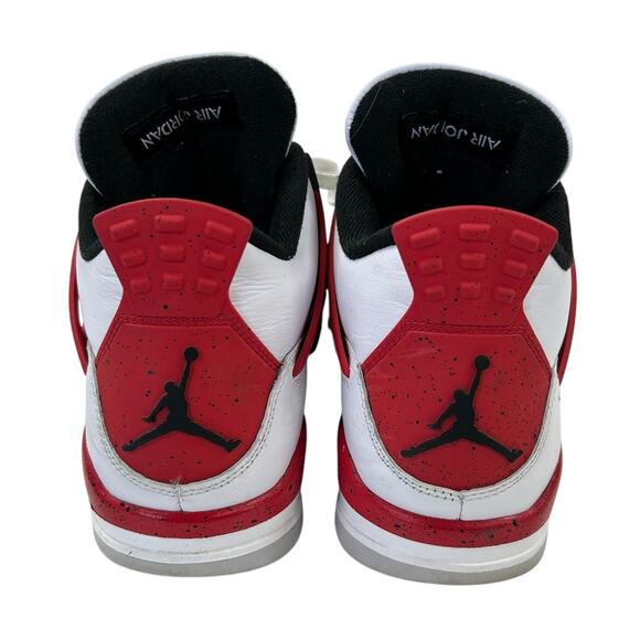 Nike Air Jordan 4 Retro Flight White Fire Red Black Lace Up Sneakers Mens 9 main image 10